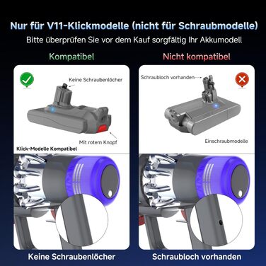 Акумулятор для пилососа Dyson V11 Absolute/Animal/Motorhead/Fluffy (В11) + 5 фільтрів та 2 гвинти