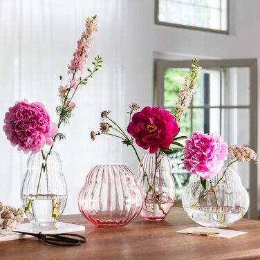 Ваза Villeroy & Boch Rose Garden 20 см рожева, скляна ваза для квітів, декор для дому та столу, кришталь