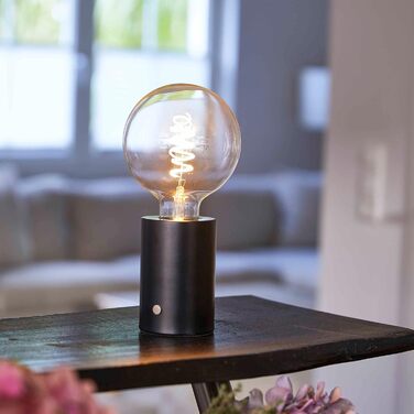 Світлодіодна акумуляторна настільна лампа Northpoint Edison з диммером, 2000 мА·год, до 96 годин, хром, тоноване скло