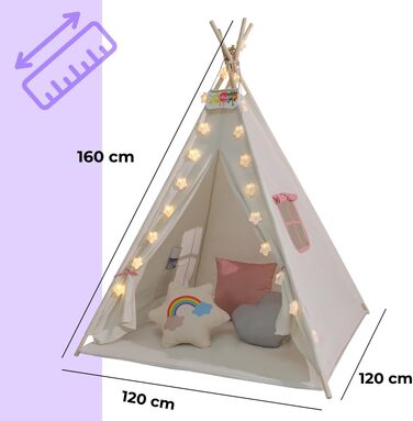 Дитячий намет Kinder Tipi Julia, 120x120x160 см, рожево-бежевий