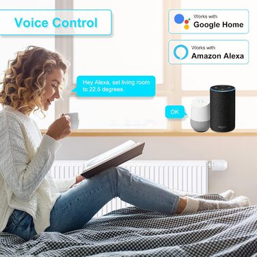 SALCAR Smartes WiFi термостати для радіаторів TRV603 – програмований термостат опалення, сумісний з Alexa та Google Assistant, Tuya Smart, без шлюзу (3 шт)