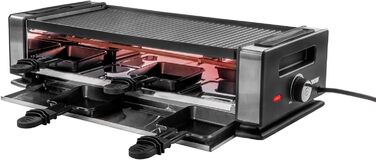 Раклетниця UNOLD 48760 Delice Basic 1200 Вт, для 8 осіб, з натуральним каменем, антипригарна двостороння пластина, нержавіюча сталь