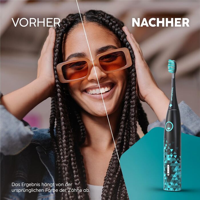Електрична зубна щітка HappyBrush Eco Vibe 3+ – Чорний/М'ятний – 2 роки гарантії