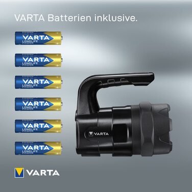 Ліхтар-ліхтар VARTA LED Indestructible BL20 Pro, 6 Вт, 6x AA, робочий, ударостійкий, захист від пилу та вологи, два режими