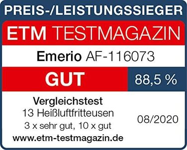 Аерофритюрниця Emerio 4,5 л, без олії, 1500 Вт, чорна