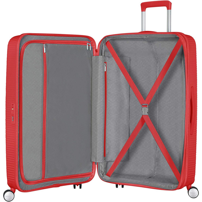 Валіза American Tourister Soundbox розширювана, 67 см, 81 л, червона, з TSA замком, поліпропілен, спінер