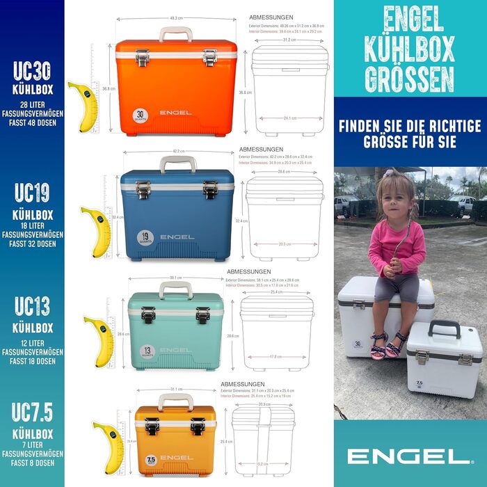 Термобокс ENGEL 30qt (28.4л) герметичний, портативний для кемпінгу, пікніка, туризму - охолоджувач без електрики, колір: блакитний