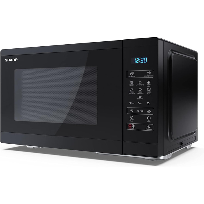 Мікрохвильова піч SHARP YC-MS252AE-B, 900 Вт, 11 режимів, функція розморожування, чорна