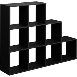 Сходова етажерка Vicco, чорна, 142.2 x 107.8 см – стелаж для зберігання