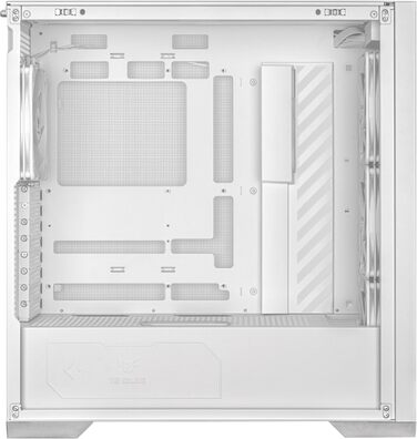 Ігровий корпус ASUS TUF GT302 ARGB білий, Mid-Tower ATX, 4x140 мм ARGB вентилятори, змінні бокові панелі, підтримка ATX материнських плат із прихованими роз'ємами, сітчаста фронтальна панель