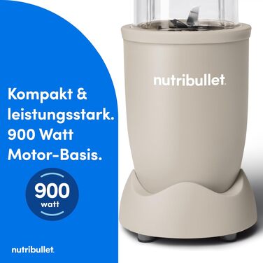 Nutribullet Pro 900 Блендер для смузі та коктейлів, 900 Вт, сірий (NB904MASN) - професійний міксер для фруктів та овочів