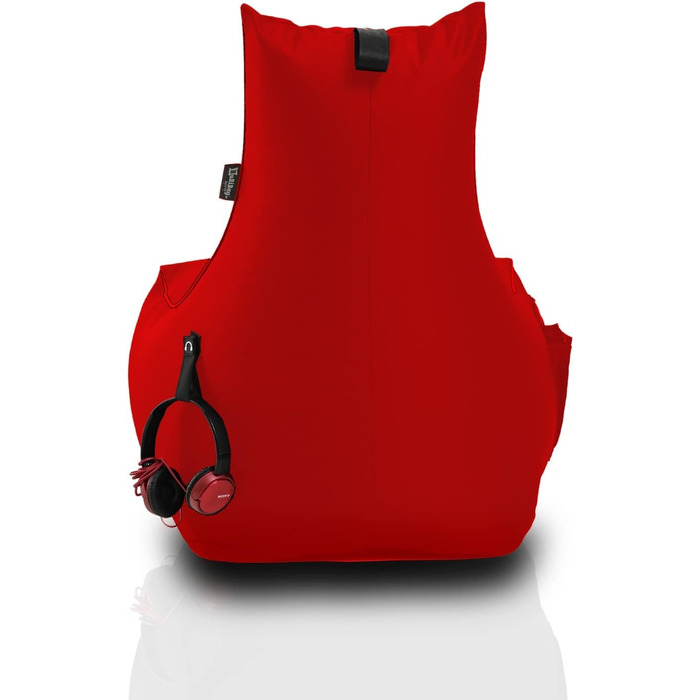 Ігровий пуф-крісло BuBiBag Magic Gambler Fire Rot з кабелем і кишенями для дітей та дорослих, для геймінгу, кімнати та вулиці