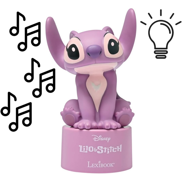 Дитячий Bluetooth-нічник Lexibook Disney Stitch & Angel, рожевий, модель NS02D1