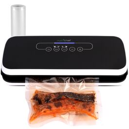 NutriChef PKVS Вакуумний пакувальник стартовий набір | Автоматичний запаювач пакетів | Компактна система для збереження свіжості продуктів | Перевірена лабораторією, універсальна система консервації їжі | Для сухого та вологого використання (Чорний)