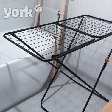 Сушарка для білизни York STABILO, металева, компактна, міцна, для балконів і терас, до 15 кг, чорна