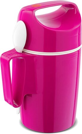 Термос для їжі ROTPUNKT 0,85 л, скляний вкладиш, BPA-free, малиновий