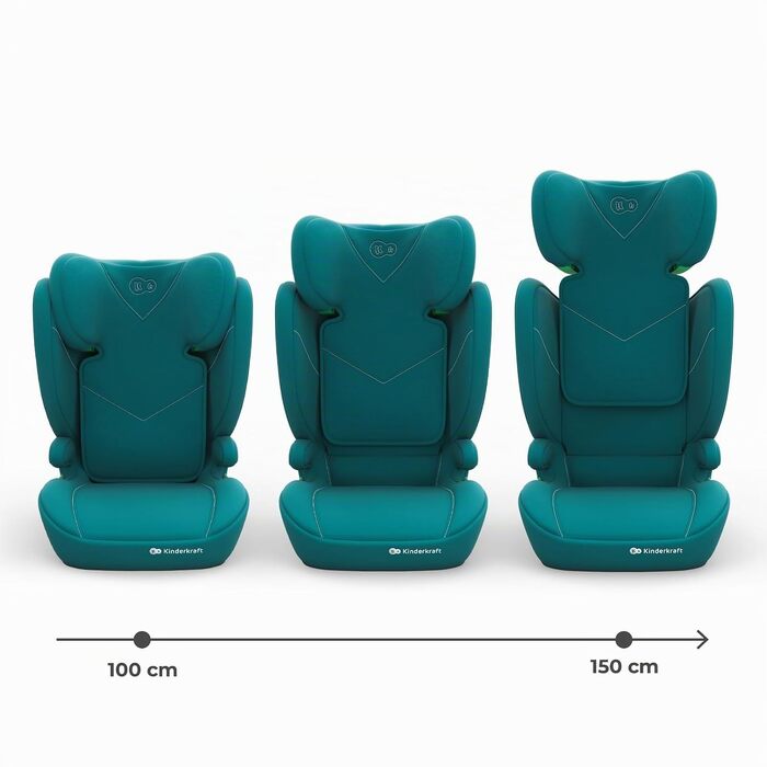 Дитяче автокрісло Kinderkraft I-SPARK 2 PRO (100-150 см), 2в1, i-Size, чорне/зелене