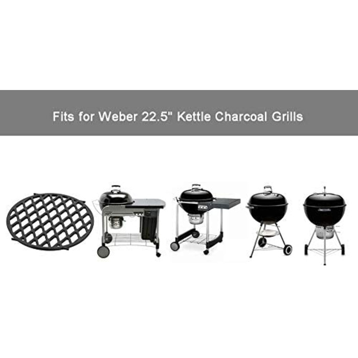 Чавунна решітка Onlyfire для гриля, діаметр 30 см, для Weber 57 см, Gourmet BBQ, Gusseisen, Sear Grate
