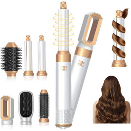 Airstyler 5 в 1 1000W Warmluftbürste набір для укладки волосся: фен-щітка, випрямляч, плойка, насадки для локонів та сушіння