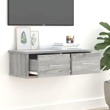 Підвісна тумба для телевізора vidaXL, 60x26x18,5 см, деревостружкова плита, стиль старого дерева, настінна шафа для TV, шухляда для вітальні