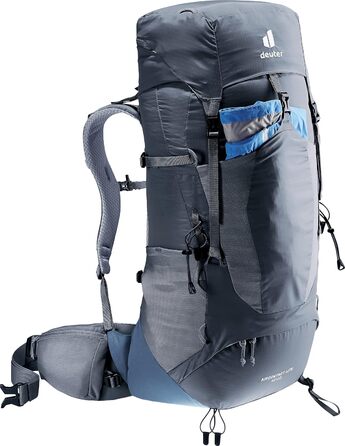 Рюкзак для трекінгу Deuter Aircontact Lite 40+10 л, чорний-синій, легкий, одноколірний