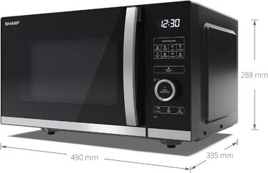 Мікрохвильова піч SHARP QS254AEB 900 Вт, 10 режимів, розморожування, чорна