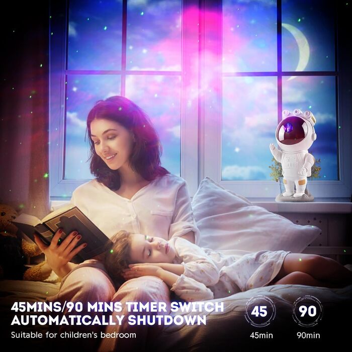 LED Проектор зоряного неба «Астронавт» — Планетарій Galaxy для дітей та дорослих, білий