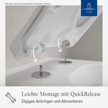 Сидіння для унітаза Villeroy & Boch Architectura D-подібне, біле глянцеве, з мікроліфтом (SoftClose), знімне, термопласт (дуропласт), арт. 98M9C101