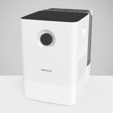 Зволожувач повітря BONECO W300 знімний бак 12 л, для кімнат до 50 м², дуже тихий 27 дБ, 2 режими, авто-вимкнення, мийка повітря, білий