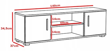 Тумба під ТВ Meblowa1, 140 x 34,5 x 37 см