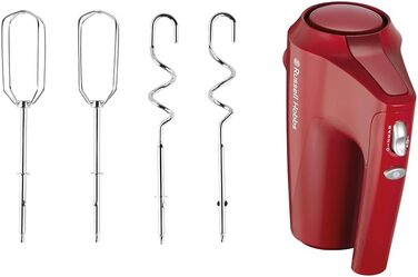 Міксер ручний Russell Hobbs Desire Red 350W з насадками для тіста та збивання, 5 швидкостей + імпульс