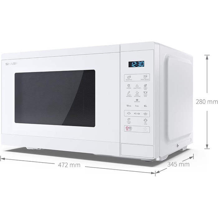 Мікрохвильова піч SHARP YC-MS252AE-C, 900 Вт, 11 режимів, функція розморожування, 47,2×28×34,5 см, кристал