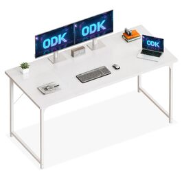 Письмовий стіл ODK для комп'ютера та офісу, 160 × 55 см, білий