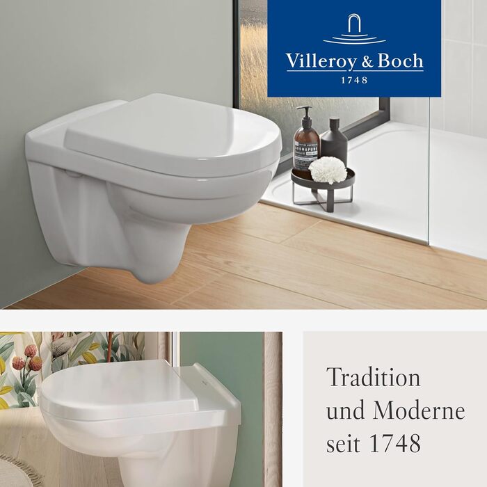 Сидіння для унітаза Villeroy & Boch O.novo D-подібне, біле (Alpin), з мікроліфтом SoftClose, знімне, матеріал Duroplast, 9M38S101