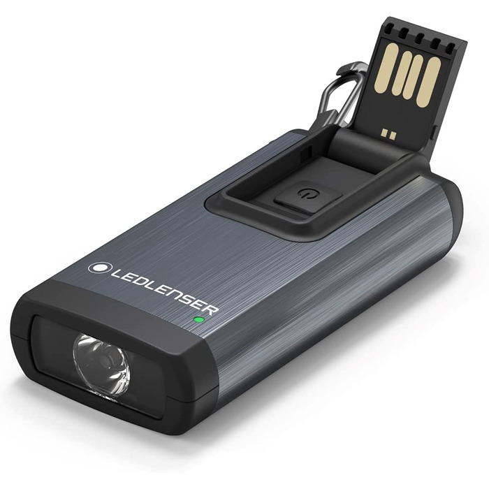 Ліхтарик-брелок Ledlenser K6R, 400 люмен, акумуляторний, USB-A, з червоним світлом, сірий