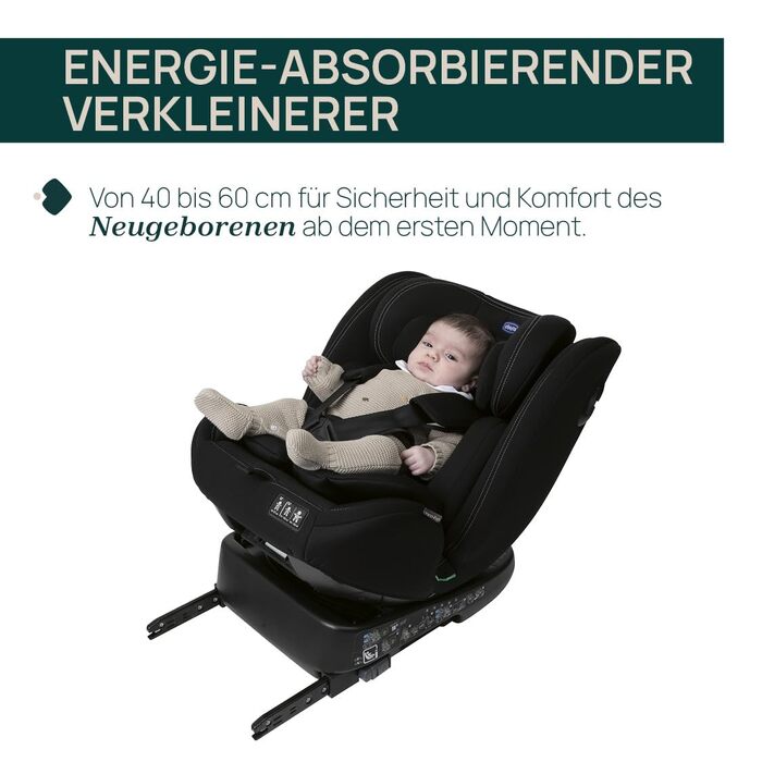 Дитяче автокрісло Chicco Unico Evo I-Size 0-36 кг (група 0+/1/2/3), Isofix, поворот на 360°, сіре