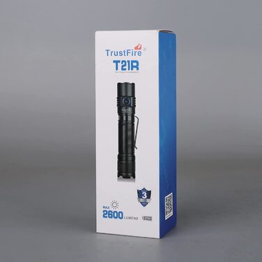 Ліхтарик TrustFire T21R LED 2600 люмен, акумулятор 5000мАг, 5 режимів, IPX8 водонепроникний, тактичний, для кемпінгу, туризму, надзвичайних ситуацій, коричневий
