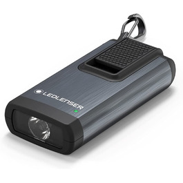 Ліхтарик-брелок Ledlenser K6R, 400 люмен, акумуляторний, USB-A, з червоним світлом, сірий