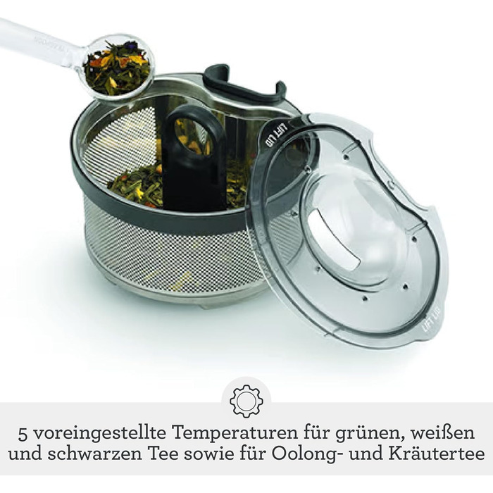 Чайник Sage The Tea Maker Compact, 1 л, скло, копчений гікорі
