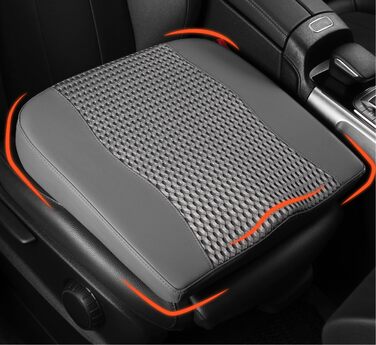 Автомобільна подушка Lofty Aim з Memory Foam для водія: підтримка спини, зняття болю при ішіасі, дихаючий чохол з PU-шкіри (сірий)