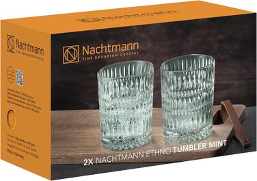Набір келихів Nachtmann Ethno 2 шт, зелені склянки для віскі, кришталеве скло, 304 мл, м'ятний колір