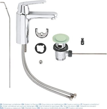 Змішувач для ванної кімнати Grohe Eurosmart Cosmopolitan, хром, 30 см, водозберігаючий, з витяжною системою