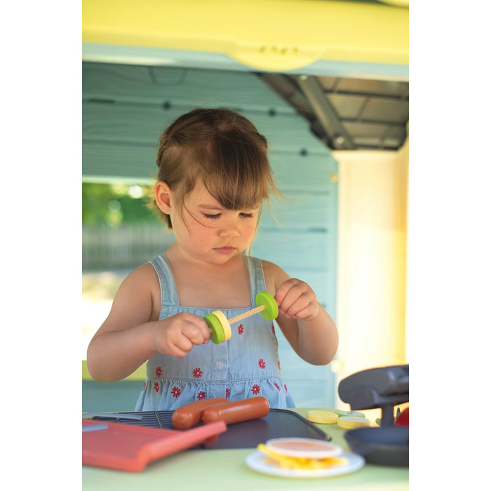 Дитячий ігровий будиночок Smoby Life Chef з кухнею та прилавком (124x132x135 см) - вуличний, з переробленого пластику, для дітей від 2 років