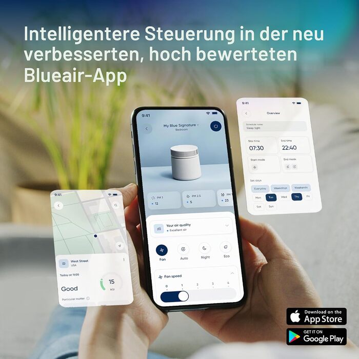 Очищувач повітря Blueair Blue Pure 3450i Max (311i+ Max) для приміщень до 103 м², з технологією HEPASilent, смарт-керування, від алергенів, шерсті тварин та пилу