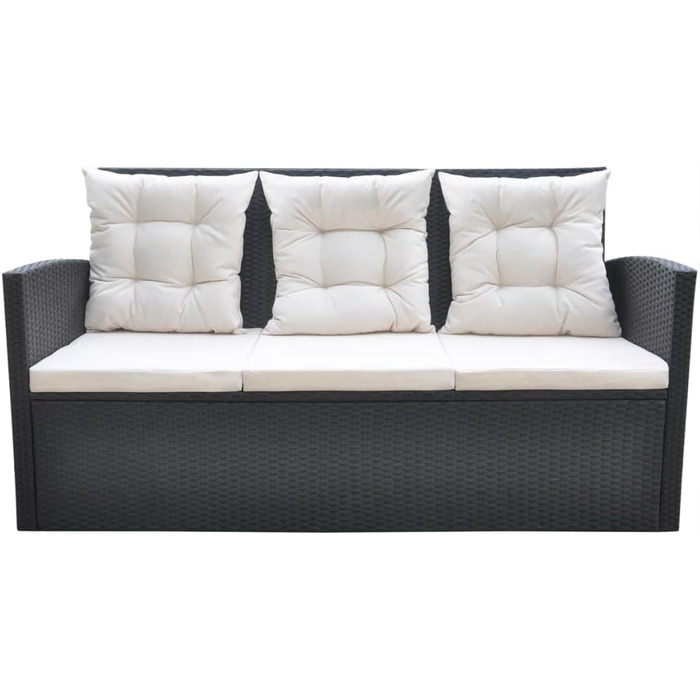 Комплект садових меблів Garten-Lounge 6-TLG з подушками, полиротанг, чорний