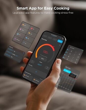 Бездротовий термометр для м'яса GoveeLife Bluetooth/Wi-Fi для гриля, духовки та BBQ, водонепроникний IP68, висока точність ±1.8℉
