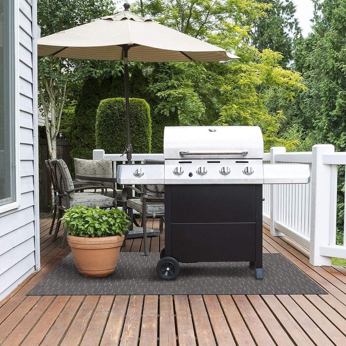 Захисний килимок для гриля Floordirekt Grillmatte Siena 90x180 см для газових та вугільних грилів - захист від жиру, бруду, для саду та тераси