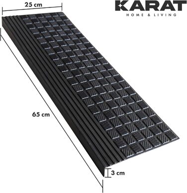 Набір з 5 гумових килимків для сходів KARAT 25x65 см, антиковзкі, вологозахисні, для зовнішнього використання