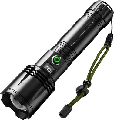 Ліхтарик ASORT LED акумуляторний, надяскравий 200000 люмен, зум, 6 режимів, USB, водонепроникний IPX67, для кемпінгу, туризму, надзвичайних ситуацій