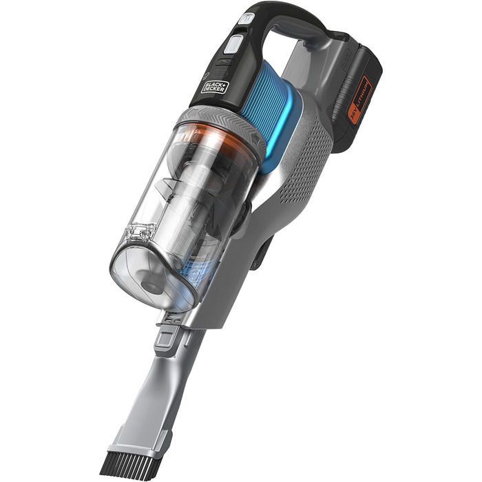 Бездротовий пилосос BLACK+DECKER 4-в-1 36В, 2.0А·год, електрощітка, ручний та вертикальний, безмішковий, з насадкою 2-в-1, акумулятором, зарядним та кріпленням, модель 2019